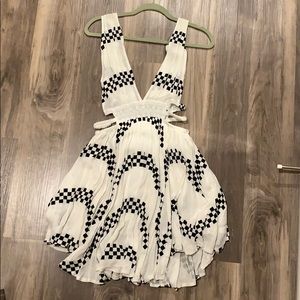 MINI DRESS with cutouts and flowy skirt